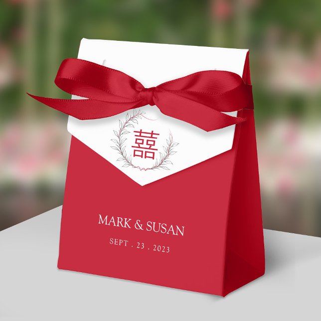 Ballotins Chine Double Mariage Merci (Red Ribbon is not included)