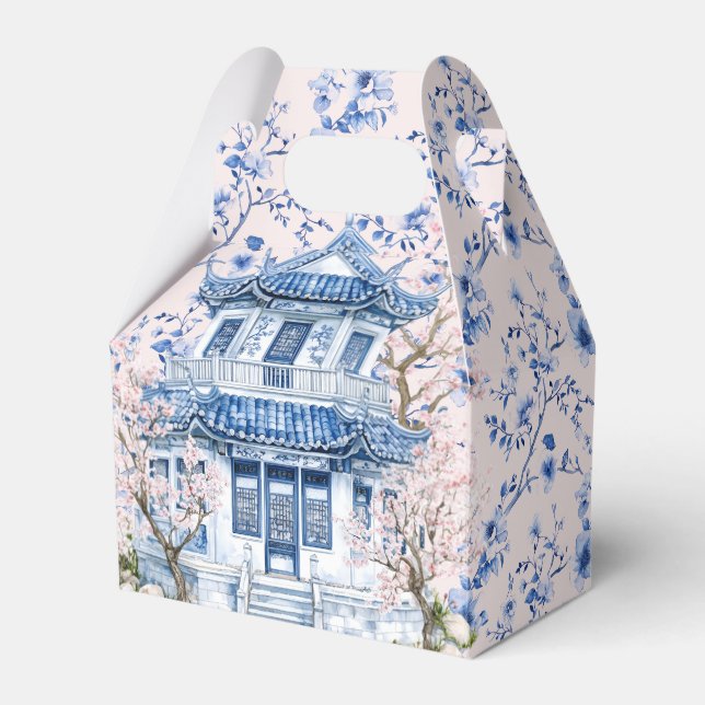 Ballotins Chinoiserie Pagode Rose et Bleu Thé de mariée (Verso)