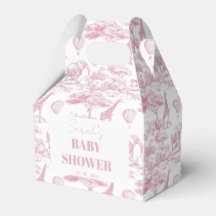 Chinoiserie rose Baby shower Toile de Jouy