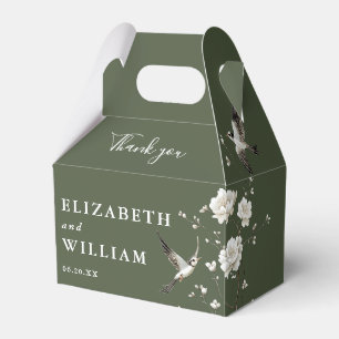 Ballotins Chinoiserie vert olive Merci Mariage Floral