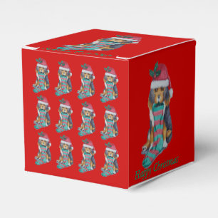 Ballotins chiot noir et brun mignon avec stockage de noël