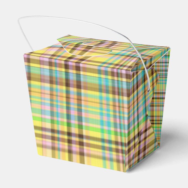 Ballotins Chocolat Pastels Plaid 2-PARTY FAVOR BOX, sortir (Arrière)