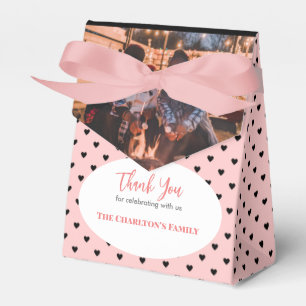 Ballotins Christening 1 Section Saumon photo Coeurs roses