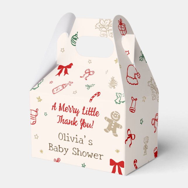Ballotins Christmas Baby Shower Merry Little Thank You (Verso)