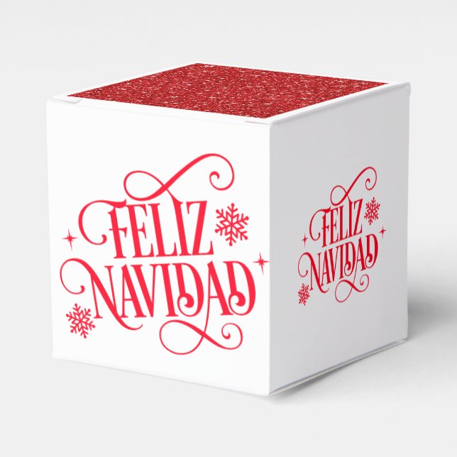 Ballotins Christmas Feliz Navidad Favor Gift Box (Verso)