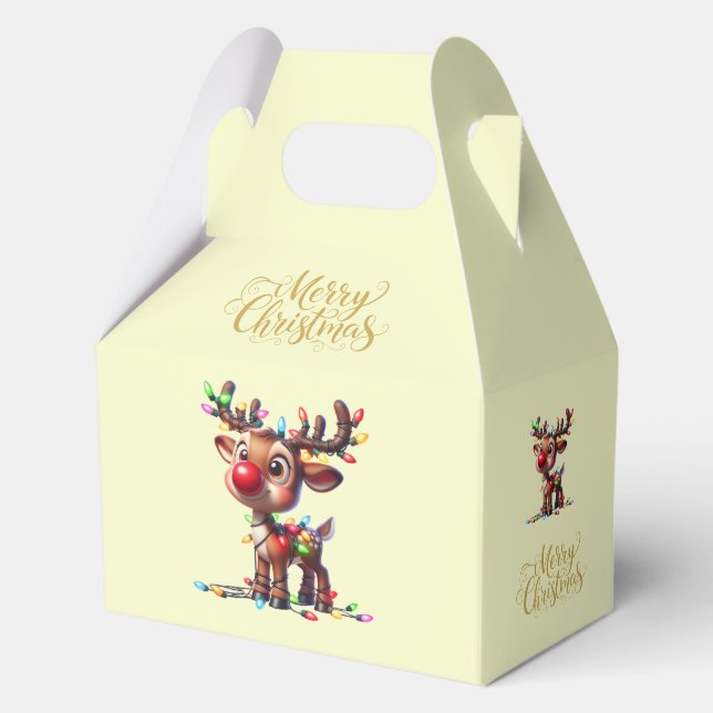 Ballotins Christmas Merry Christmas Rudolph Favor Gift Box (Recto)