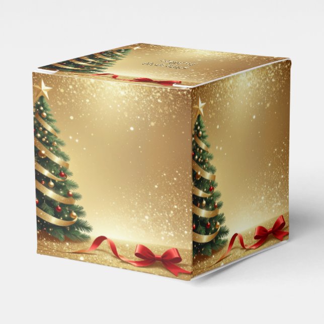 Ballotins Christmas Tree Ribbons Holiday Favor Box (Verso)