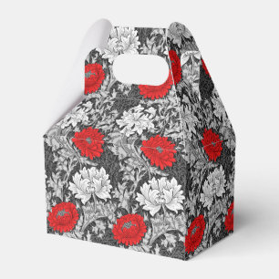 Ballotins Chrysanthèmes William Morris, gris et rouge
