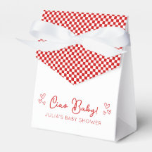 Ciao Baby ! Baby shower rouge à thème italien