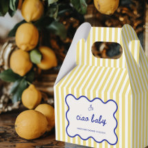 Ciao Baby Main dessinée Baby shower bleu et jaune