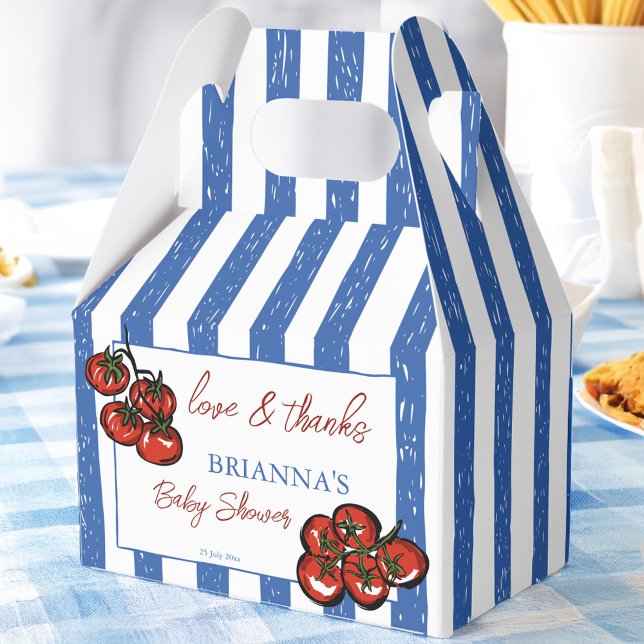 Ballotins Ciao baby tomato Italian baby shower favors custom (Ciao baby cherry tomato Italian  farmers market baby shower favors personalized Favor Boxes)