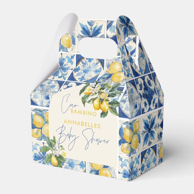 Ballotins Ciao Bambino shower de bébé au citron grec (Arrière)