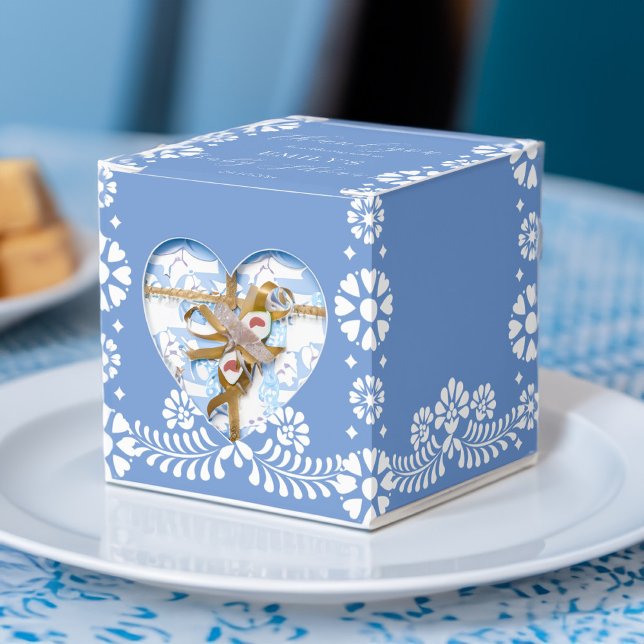 Ballotins Cielito lindo baby shower bleu poussiéreux en fave (Cielito lindo dusty blue baby shower favors personalized favor boxes printed candy favor box)