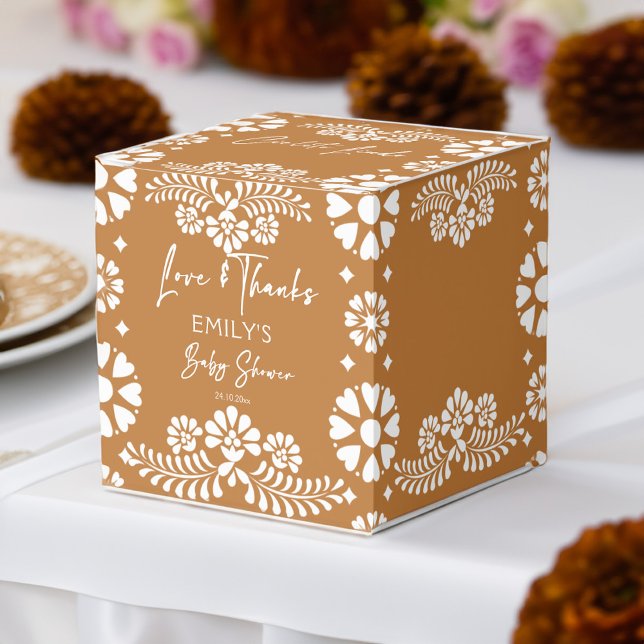 Ballotins Cielito lindo baby shower en terre cuite faveurs (Cielito lindo terracotta Mexican fiesta baby shower favors personalized candy favor boxes)