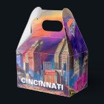 Ballotins Cincinnati Skyline Art Abstrait<br><div class="desc">Ajoutez une touche moderne à votre événement avec cette boîte de faveur présentant une œuvre d'art abstraite de la skyline de Cincinnati. Parfait pour les mariages,  les fêtes ou les cadeaux d'entreprise.</div>