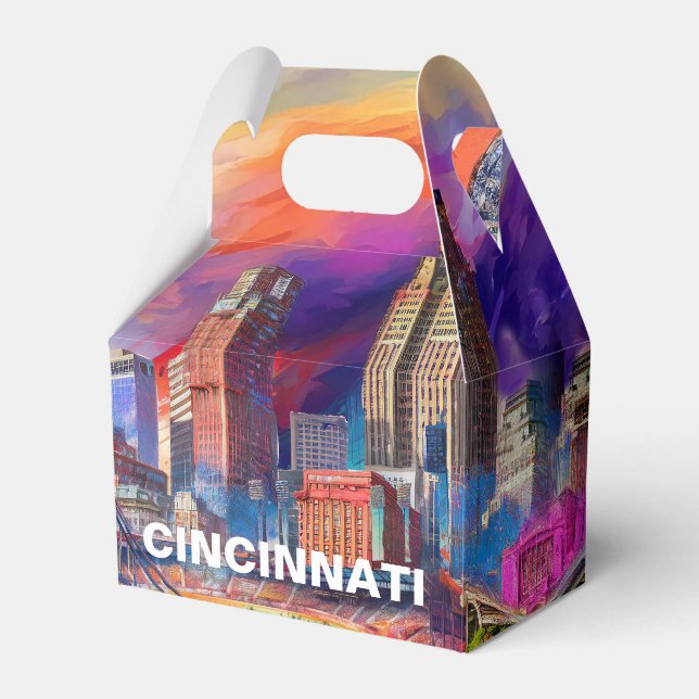 Ballotins Cincinnati Skyline Art Abstrait (Verso)