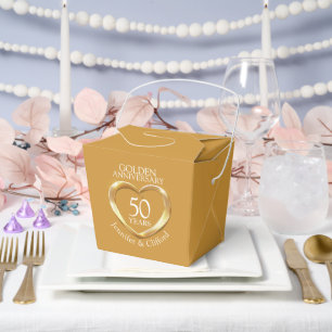 Ballotins Cinquante 50ème coeur or mariage anniversaire sur