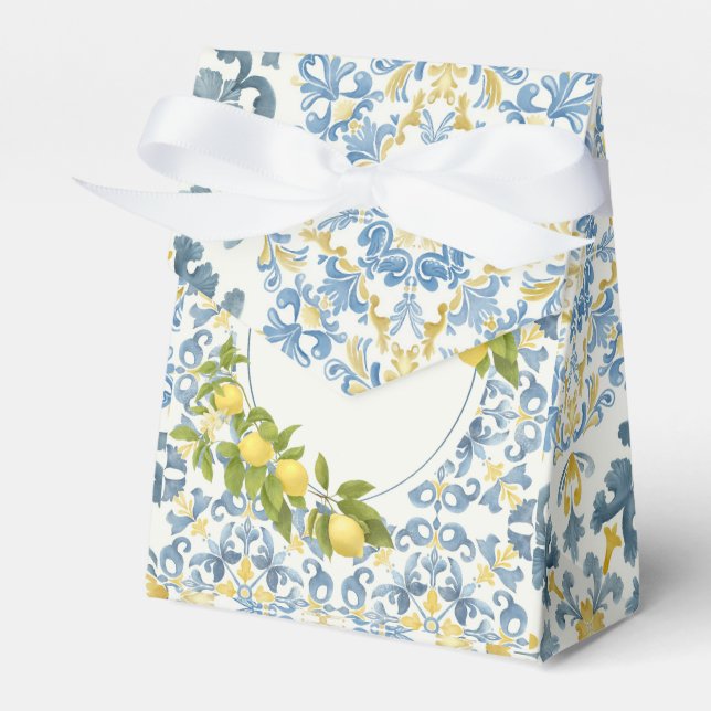 Ballotins Citron en carrelage bleu italien (Verso)