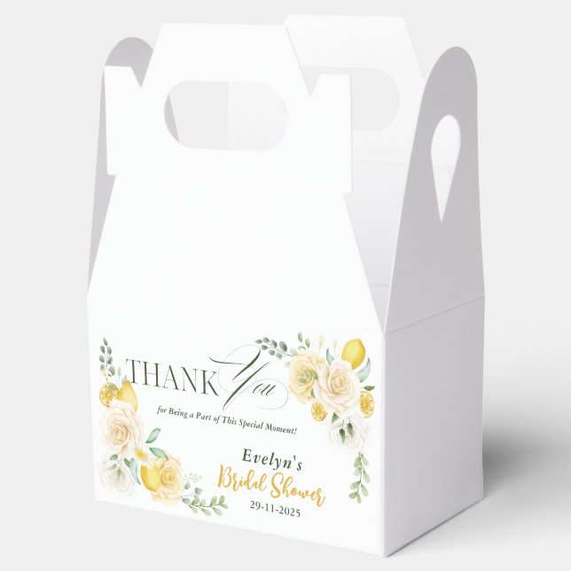 Ballotins citrons Eucalyptus Rose Shower de Mariage Remercie (Ouvert)