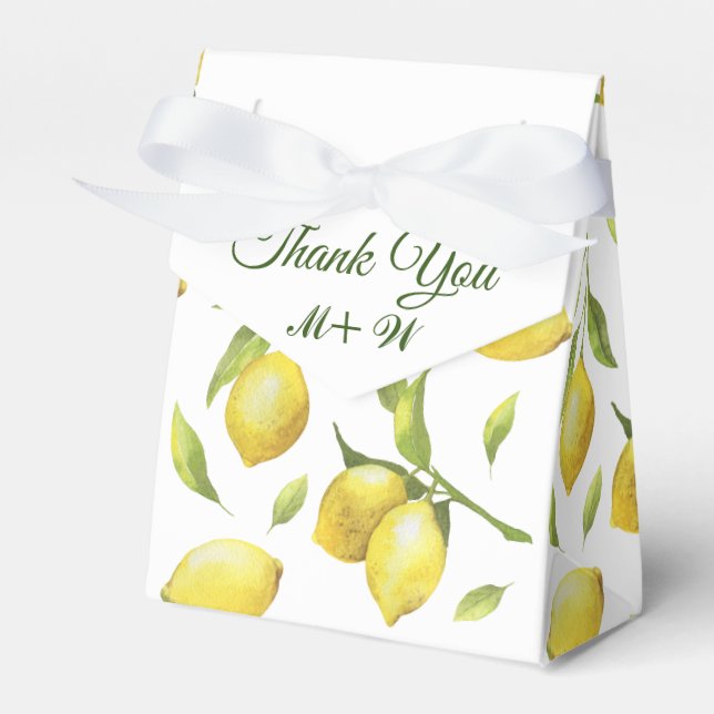 Ballotins Citrons & verdure Aquarelle Mariage cadeau (Verso)