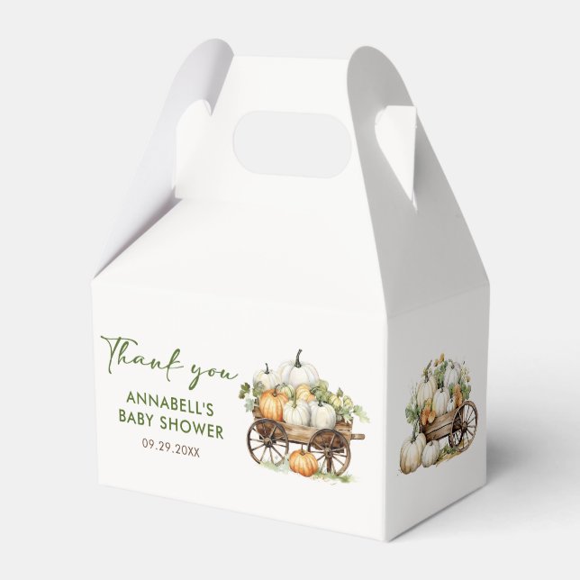 Ballotins Citrouille d'automne Baby shower tournesol Merci (Verso)