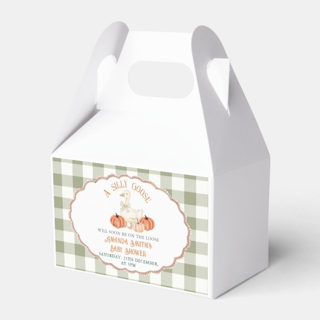 Ballotins Citrouille Orange En vichy Silly Goose Baby shower (Verso)