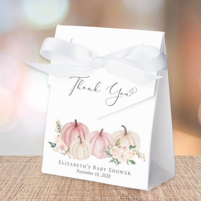 Ballotins Citrouille rose Floral Baby Girl Douche Merci (Créateur téléchargé)