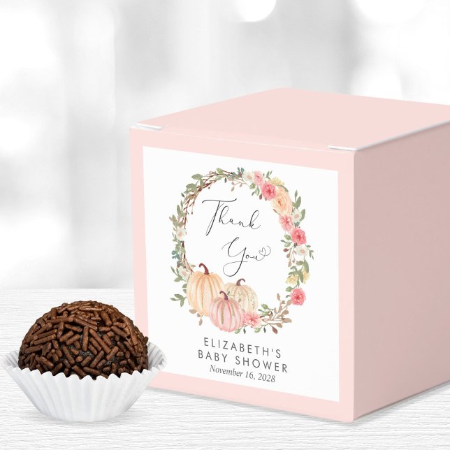Ballotins Citrouille rose Floral Baby Girl Douche Merci (Créateur téléchargé)