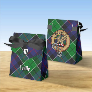 Ballotins Clan Leslie Crest sur la chasse Tartan