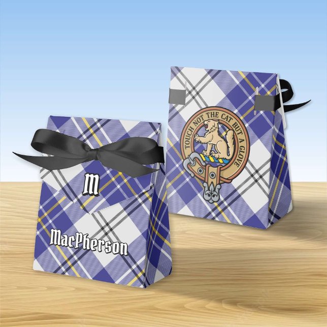 Ballotins Clan MacPherson Crest sur la robe bleue Tartan (Créateur téléchargé)