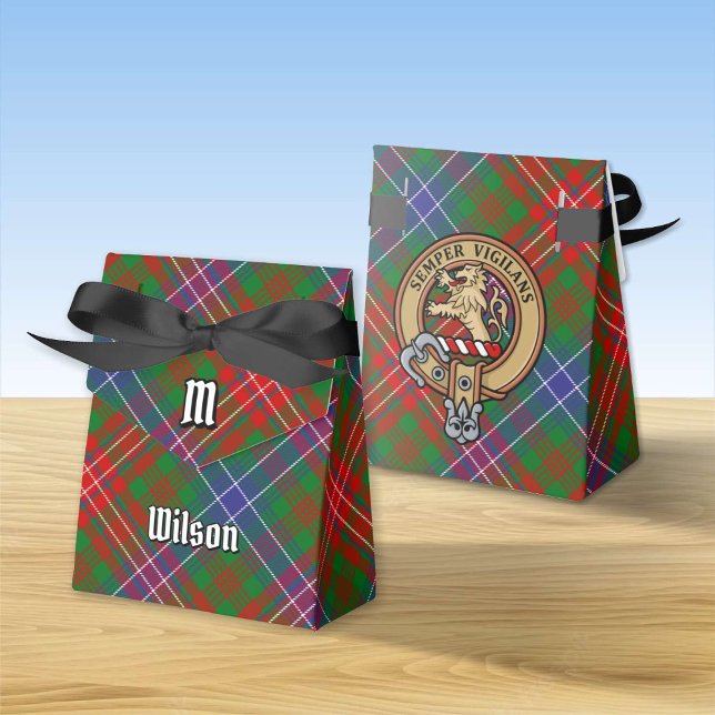 Ballotins Clan Wilson Crest sur Tartan moderne (Créateur téléchargé)