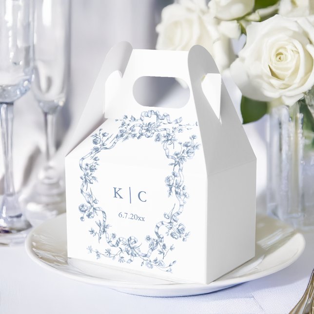 Ballotins Classic French Blue Flowers & Ribbons Wedding (Créateur téléchargé)