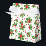 Ballotins Classic Holiday Green Holly Red Berries<br><div class="desc">Contemporain classique Noël saison de Fêtes Holly baies et motif feuille. Disponible sur des produits tels que l'emballage et le papier de mouchoir,  étiquettes d'adresse de retour,  étiquettes cadeaux,  sacs et ballotins,  autocollants et rubans.</div>
