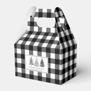 Ballotins Classique Plaid Buffalo Noir et Blanc de Noël