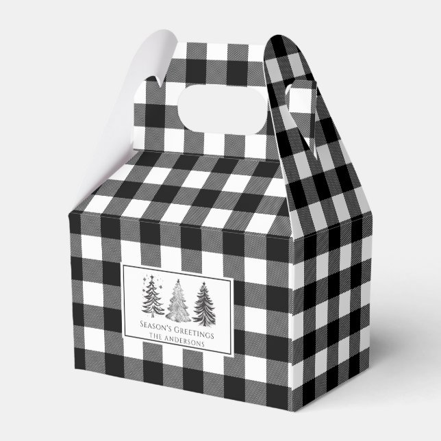 Ballotins Classique Plaid Buffalo Noir et Blanc de Noël (Arrière)