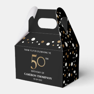 Ballotins Classy Gold Confetti Black 50e anniversaire fête