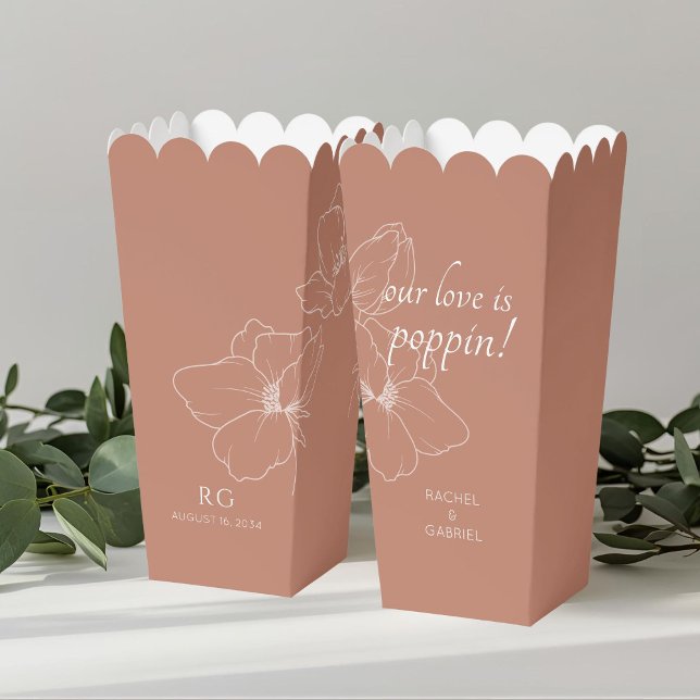 Ballotins Clay | Chic Floral Couple Popcorn Ballotin (Créateur téléchargé)
