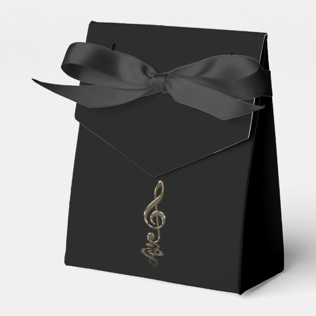 Ballotins Clé de violon dorée élégante,Noir (Verso)