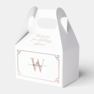 Ballotins Clé grecque blanche et Rose rose or Monogramme