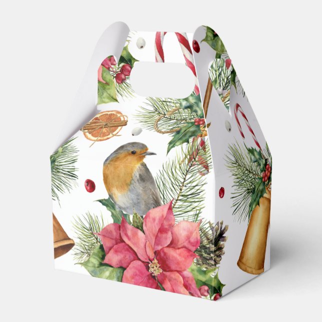 Ballotins Cloches de Noël, poinsettia, robin, sucres de cann (Verso)