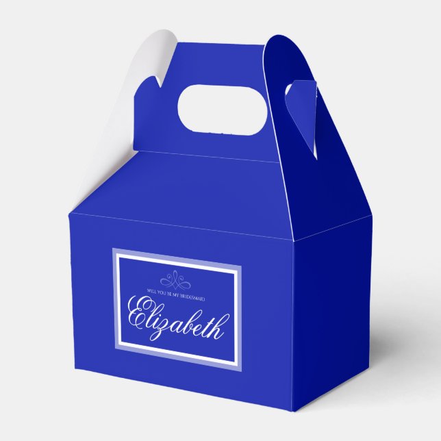 Ballotins Cobalt bleu personnalisable boîte de faveur de mar (Verso)