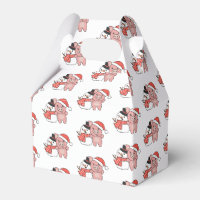Cochon Avec Snowman En Hiver Pour Noël Ballotin