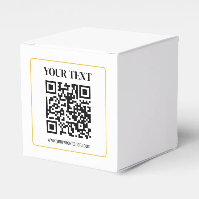 Ballotins Code QR éditable & Texte avec bordure en or jaune (Verso)