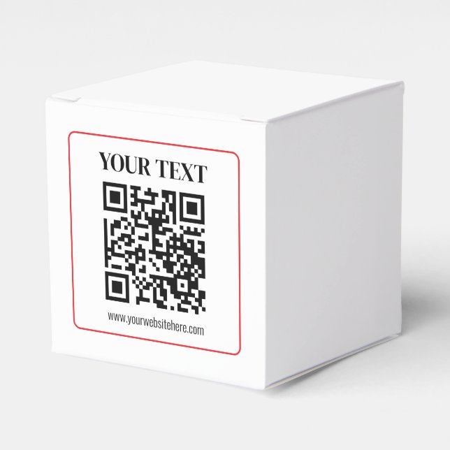 Ballotins Code QR simple noir et blanc avec bordure rouge (Verso)