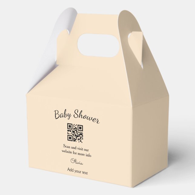 Ballotins Code QR simple pour baby shower avec nom et texte (Recto)
