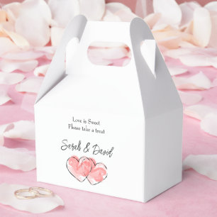 Ballotins Cœur aquarelle rose personnalisé romantique
