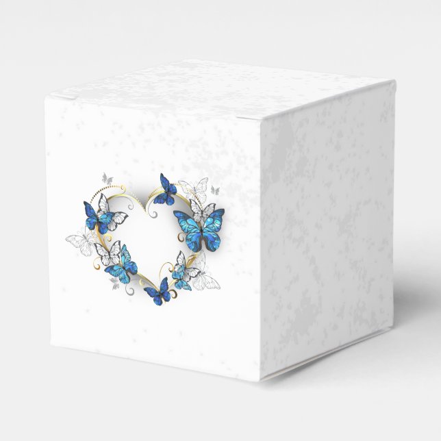 Ballotins Coeur bijoux avec papillons Morpho (Verso)