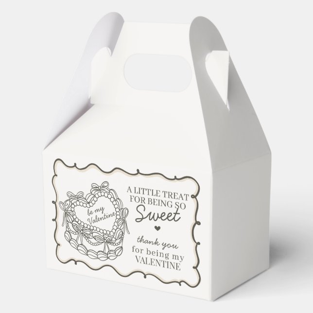 Ballotins Coeur de cou beige Coquette gâteau Saint-Valentin (Recto)