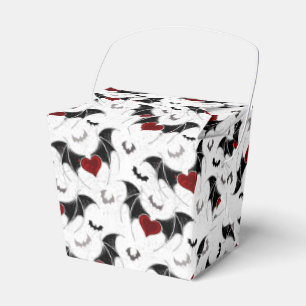 Ballotins Coeur d'Halloween avec ailes de chauve-souris noir