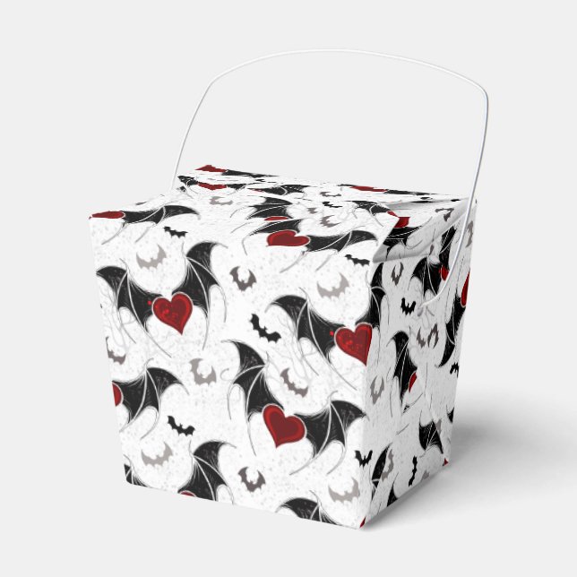 Ballotins Coeur d'Halloween avec ailes de chauve-souris noir (Verso)